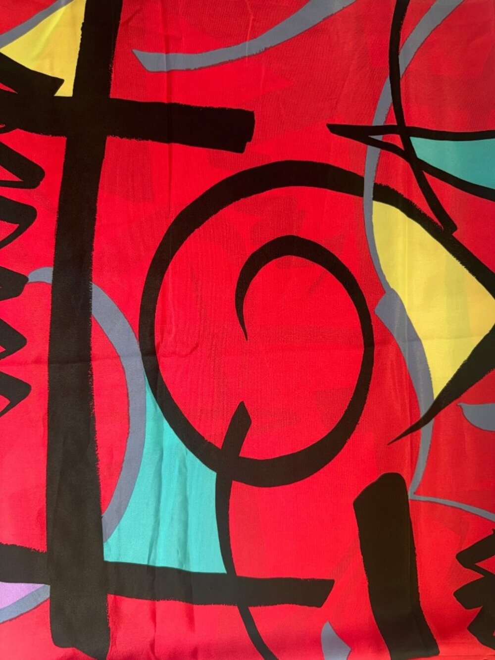 Vintage John Kaldor Fabric FCNA Silky Slinky Artsy Art2Wear Pop Art 3.5 Yards - Picture 1 of 6